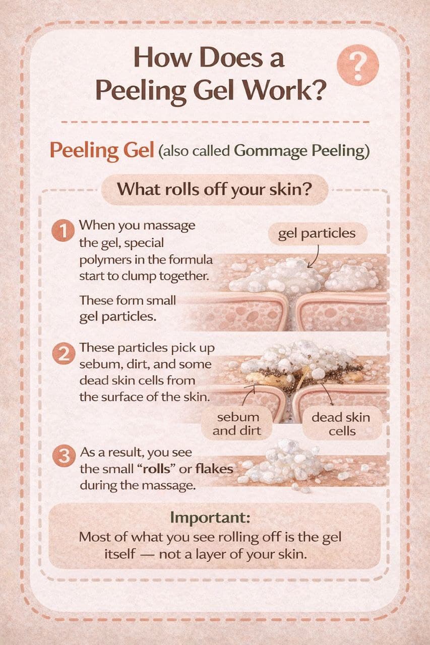 Simple explanation of how a peeling gel works on the skin