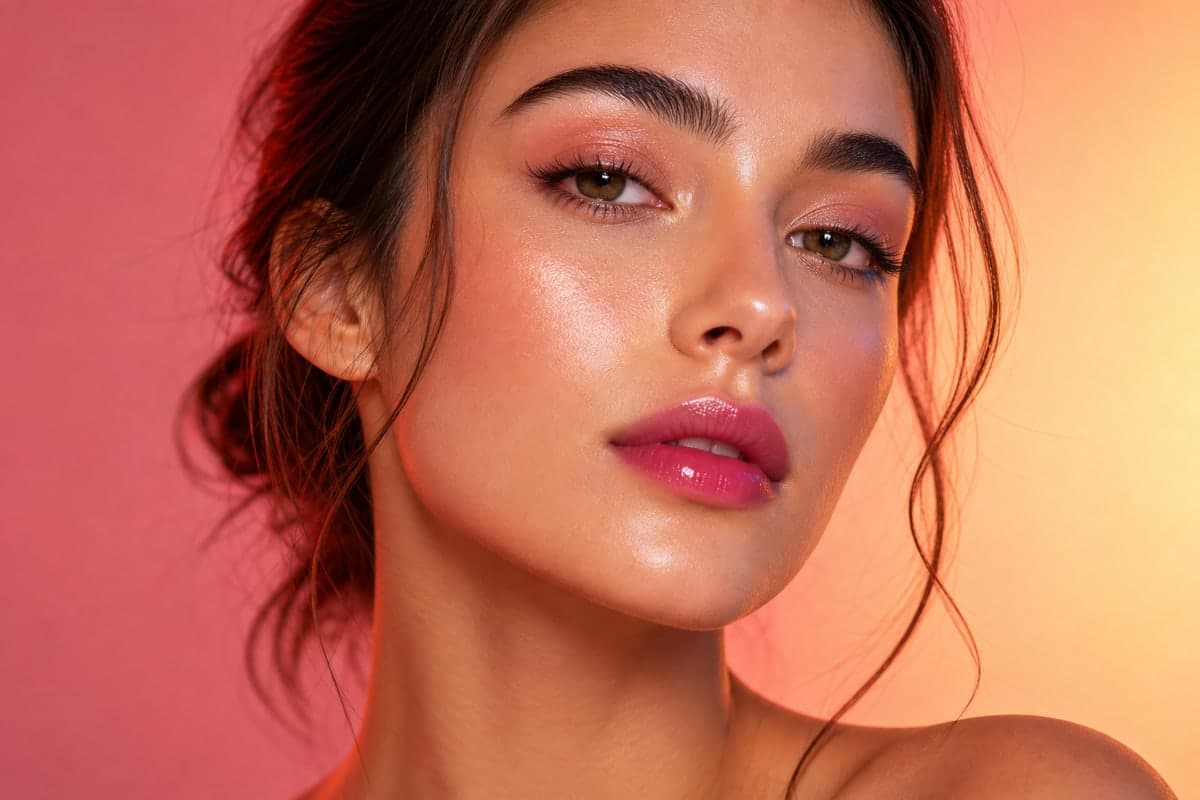 Maquillaje luminoso con acento en labios
