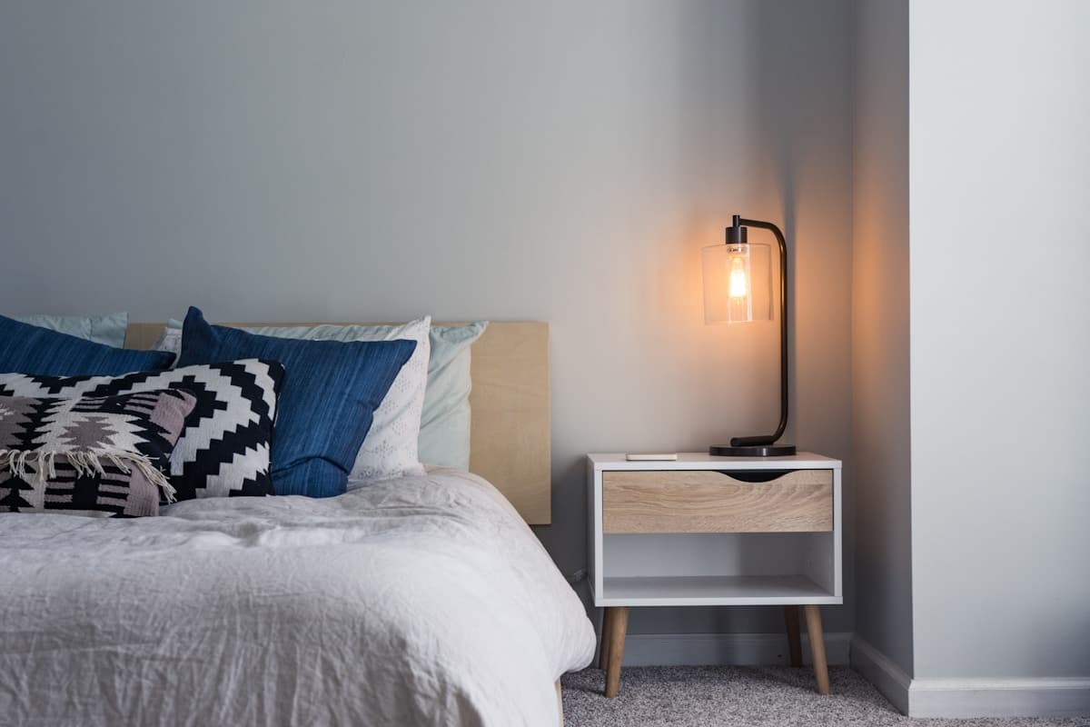 Serene sunlit Scandinavian bedroom designed for restorative deep sleep