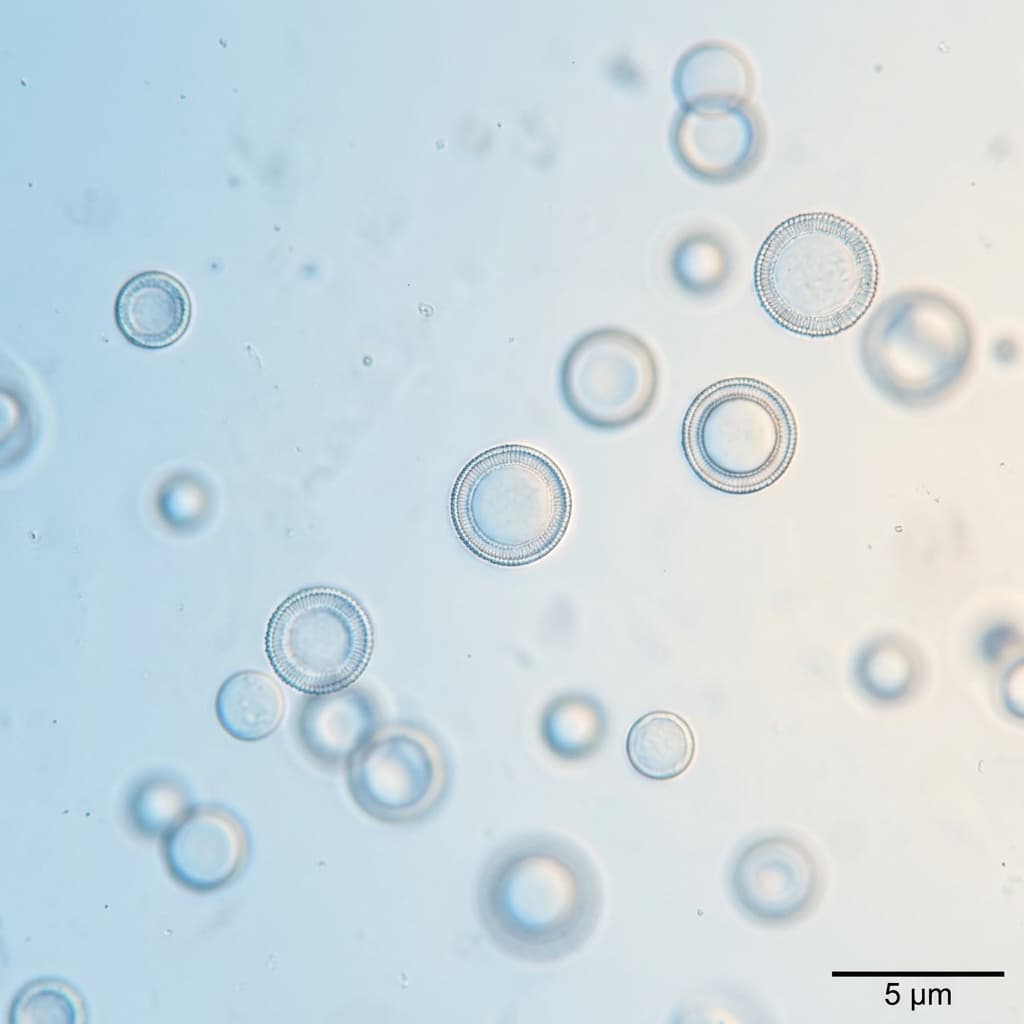 Exosomes under microscope