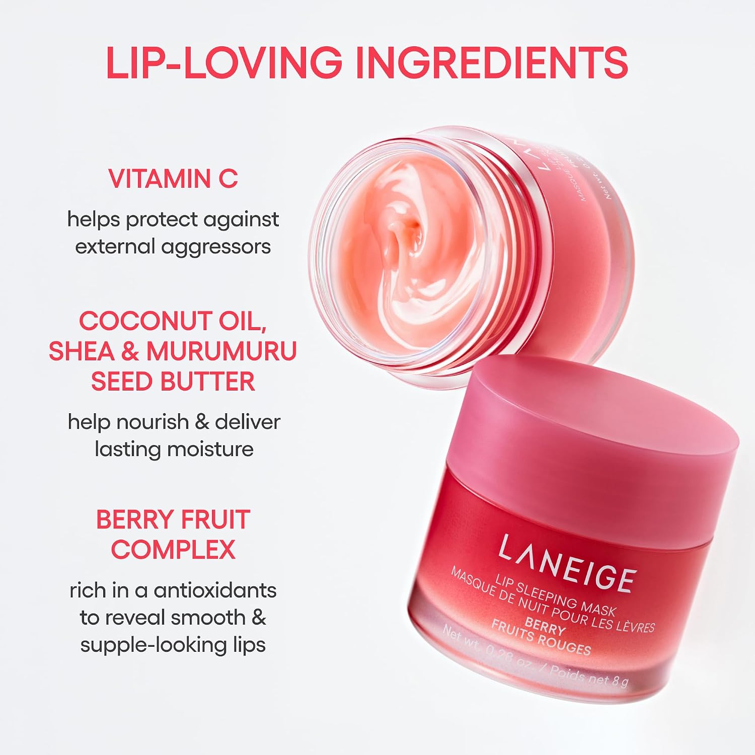 LANEIGE Lip Sleeping Mask Intense Hydration with Vitamin C Berry